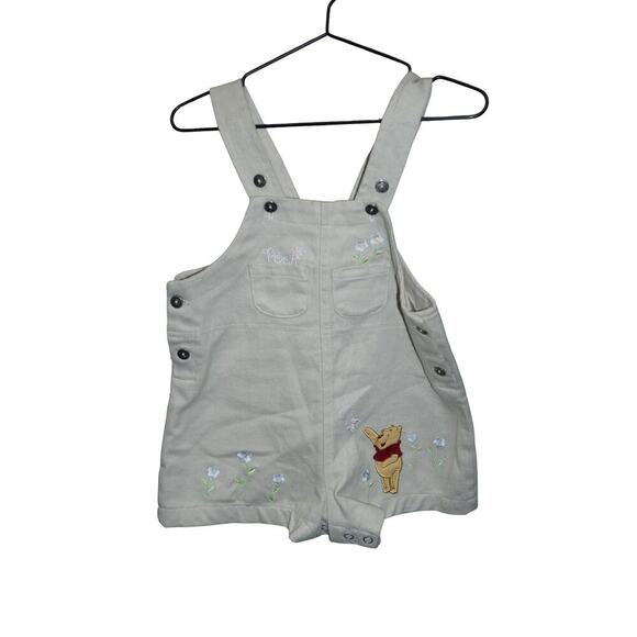Vintage Disney Winnie the Pooh Embroidered Shortalls Romper 18M Baby - Picture 4 of 8